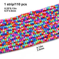 Alrededor De 110 Piezas De Cuentas Redondas Planas Y Coloridas De Arcilla Suave De 3.5x6.5mm Para La Creación De Joyas DIY Y Pulseras Hechas a Mano - details 0
