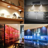 Luces LED Para Gabinete Con Control Remoto RGB Cambio De Color Sin Cable Para Cocina Dormitorio Armario Contador Luz Nocturna - details 5