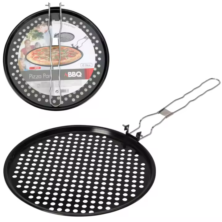 Bbq Sartén Plegable Pizza Barbacoa Acero Inoxidable Alta Calidad 30cm - 1