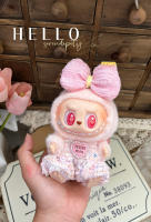 Muñeca De Vinilo Labubu 2.0 Sentada 15cm Ropa De Cumpleaños Regalo Para Princesa Macaroon 17cm Juguete Para Adolescentes Masculinos Y Femeninos - details 0