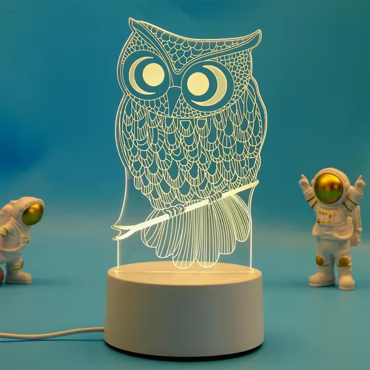 Lámpara De Noche LED 3D Romántica Para Decoración De Bodas Cumpleaños Y Fiesta Con Luz De Acrílico Para Hogar Y Niños - 1
