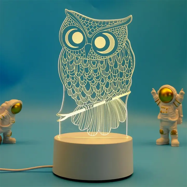 Lámpara De Noche LED 3D Romántica Para Decoración De Bodas Cumpleaños Y Fiesta Con Luz De Acrílico Para Hogar Y Niños - 1