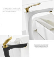 Grifo De Baño Blanco Mezclador De Cromo Para Inodoro Y Fregadero Con Acabado En Oro Y Plata Cerámica Monomandoz Agua Caliente Y Fría - details 3