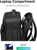 Ryanair Mochila Viaje Cabin Avión 40x20x25,Bolsa de Equipaje de Mano para Hombre,Mochilas de Viaje Mujer de Macbook Air 15 Pulseras 20L, maleta 40x20x25cm Eazyjet y Vueling(Negro) - details 0