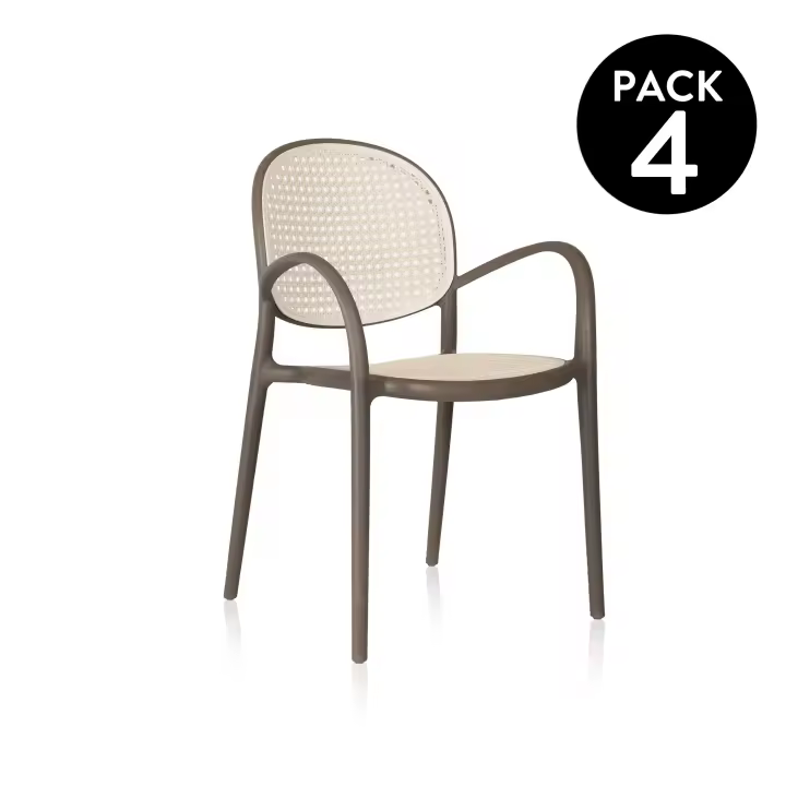 Duehome - Pack 4 sillas de exterior Klux Arm - 1