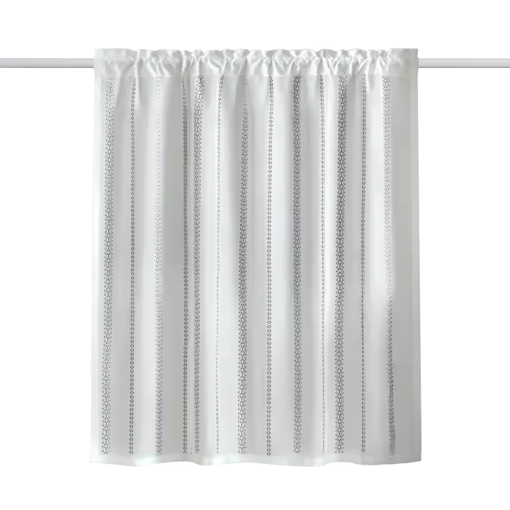 Cortina Corta De Boquilla Blanca Con Diseño Estripado Bohemio Y Estilo Clásico Para Ventana Armario Material Poliéster 100% - 1