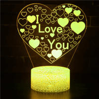 Lámpara De Noche LED En Forma De Corazón 'I Love You' Decoración Para Habitación Regalo Romántico De San Valentín Para Novio Novia Luz De Mesa USB Para Dormitorio - details 3