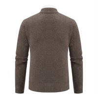 Chaqueta De Punto Para Hombre 2023 Cuello Erguido Gruesa Y Cálida Cardigan Suéter Casual Abierta Por Cremallera Manga Larga - details 33