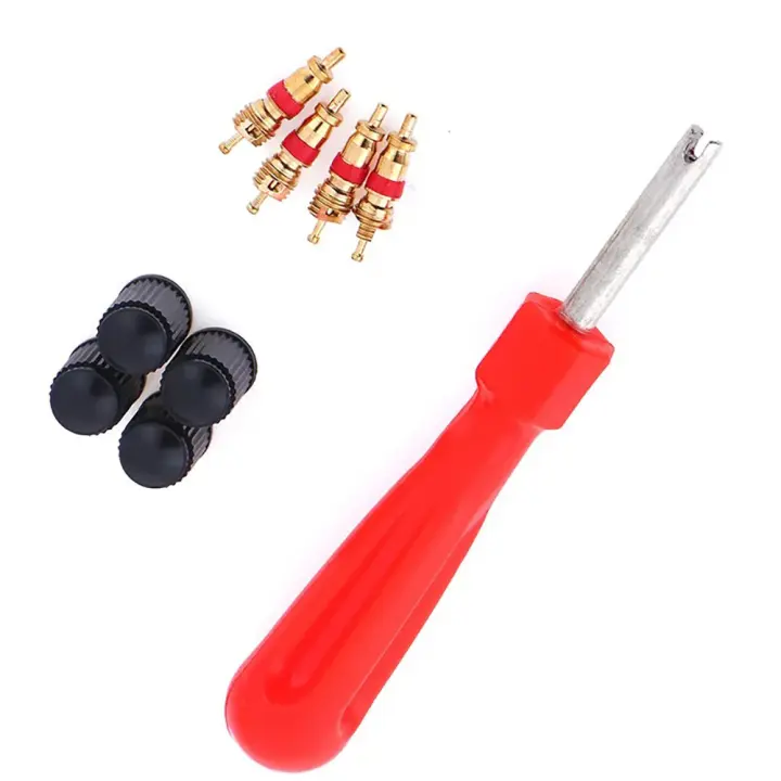 Kit De Herramientas Para Ruedas De Coche 9PCS Llave De Válvula De Neumático Con Correas Y Cubiertas Herramienta De Reparación De Neumáticos - 1
