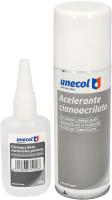 Unecol Kit Accelerante Aerosol + Cianoacrilato para Materiales Porosos, Plásticos. Botella 200 ml + 50 ml. Pegamento, Adhesivo, Sellador, Silicona - details 0