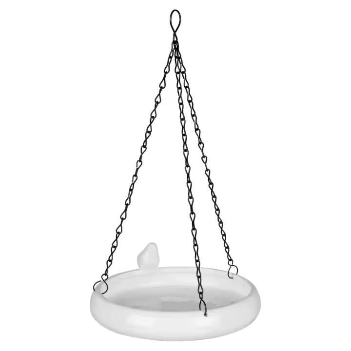 TRIXIE Bird bath, hanging, ceramic, 150 ml/ø 21 cm, white - 1