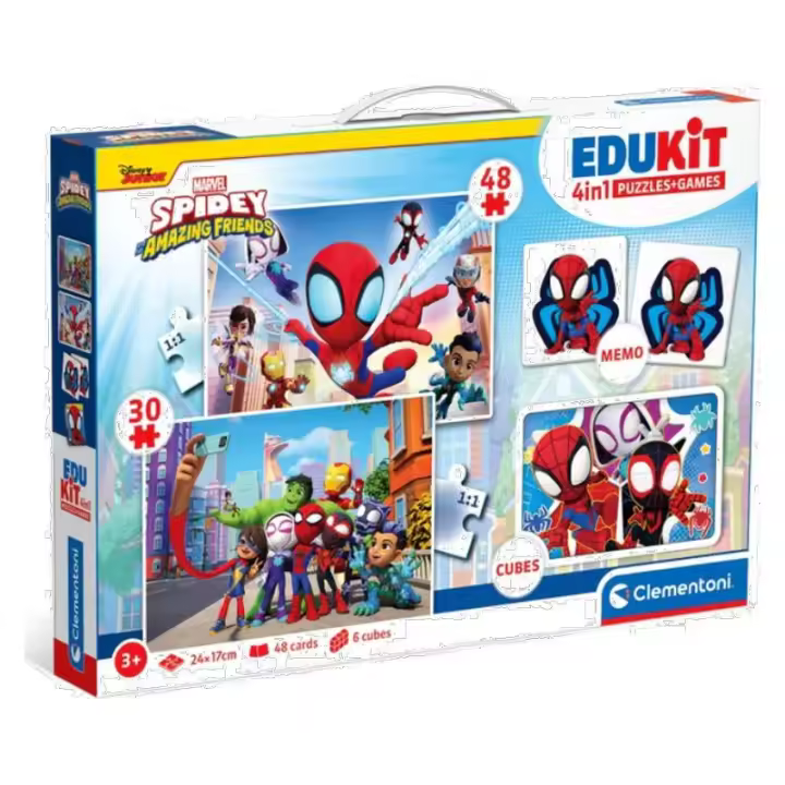 Spidey Amazing Friends Edukit 4 en 1 puzzle y juego de Clementoni 18295 - 1