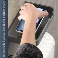 Soporte De Papel Toalla De Baño Espacioso Y Guardaespaldas Montado En La Pared Con Estante Perforado Para Almacenamiento - details 3