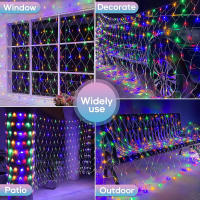 Luces Solares De Red 1pc Jardín Pared Techo 8 Modos Control Remoto Auto Encendido/Apagado Exterior Luces Twinkle Para Patio - details 12