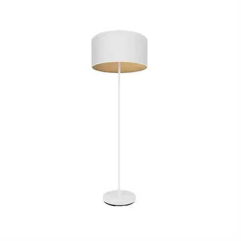 Lámpara de Pie FABRILAMP Tania 1xe27 Blanco/blanco-madera Clara 162x40x40 Cm - Diseño Moderno - 1
