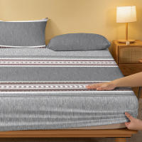 Sábana Ajustada Moderna Y Simple De Geometría Imprimida Mate Sin Almohadillas Cama Dormitorio Cobija De Cama De Poliéster 100% - details 3