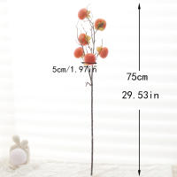 Rama De Frutas Artificiales De Persimón Para Decoración De Hogar Halloween Thanksgiving Y Navidad Falsa Flor De Esponja Para Invierno - details 1