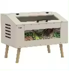 Terrario para reptiles PawHut con ventilación lateral, terrario para serpientes de 111 l con ventanas de vidrio templado, tapa, 80 x 50 x 60 cm, madera natural - 1