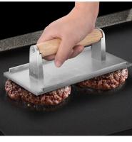 Prensa De Carne Rectangular De Aleación De Aluminio Antiadherente Resistente Al Calor Con Mango Para Asado En Casa Utensilios De Cocina Para Hamburguesas Y Barbacoa - details 1