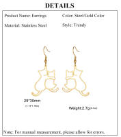 Pendientes Colgantes De Acero Inoxidable Cazador Con Gatos Y Gatitos Para Mujeres Y Niñas Joyería De Moda 2024 Regalo De Cumpleaños - details 3