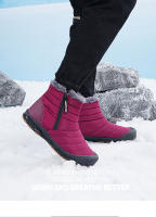 Botas De Invierno Para Hombres Y Mujeres Con Punta Ancha Y Suela De Goma Botines De Nieve Con Lining De Plush Abrazadura Media Para Senderismo - details 16