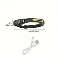 Linterna LED Recargable Por USB Con Sensor De Onda Y Lente De COB Ancho Para Correr Y Acampar 10 Modos Torcha Portátil - details 8