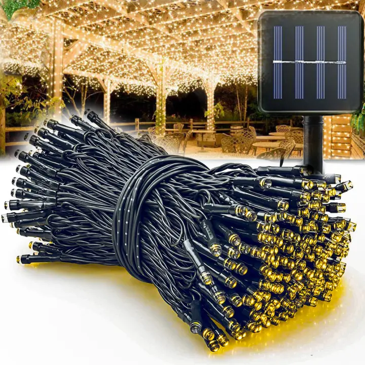 Cadena De Luces Solares Impermeable De 300 LED Para Jardines Bodas Fiesta De San Valentín Navidad Árbol De Navidad Hogar 8 Modos - 1