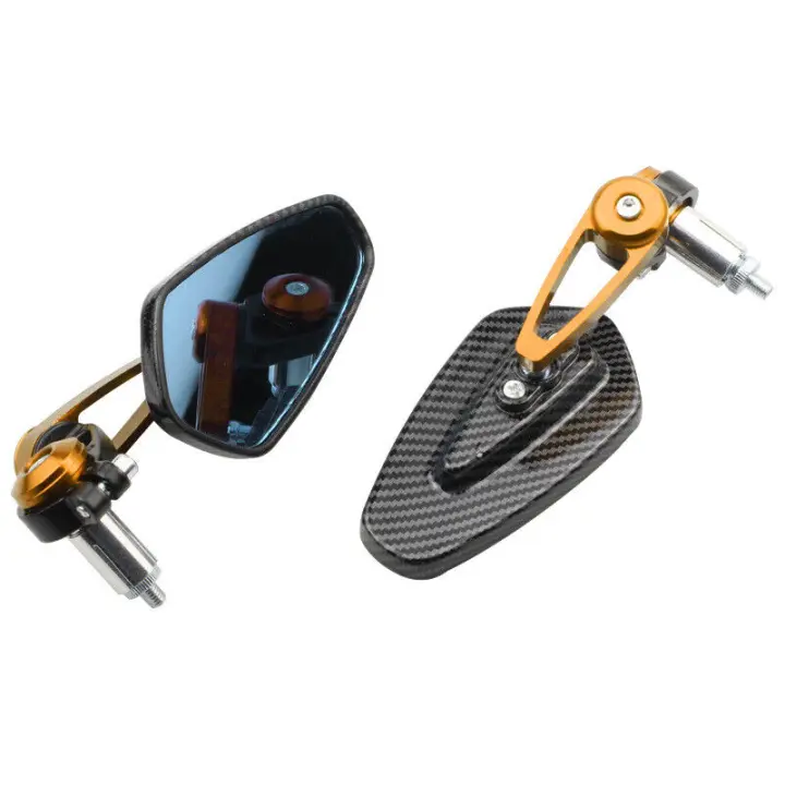 Espejo Retrovisor Trasero Para Motocicleta 2023 Nuevo Patrón De Fibra De Carbono Manillar Espejo Modificado Invertido Accesorios De Motocicleta - 1