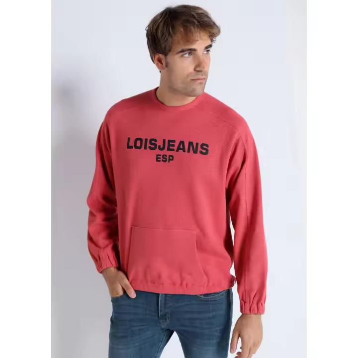 LOIS JEANS - Sudadera Goma en puños y bajo Bordado 3D - 1