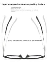 Gafas De Moda Retro Cuadradas De Titanio TR90 Tamaño Grande Antirradiación Y Anti Luz Azul Para Hombres Y Mujeres 9822 - details 4