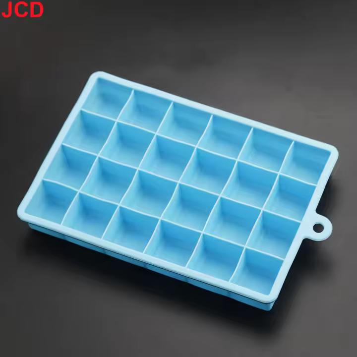Molde Para Hielo De Silicona Cuadrado Con Tapa / Sin Tapa 24 Huecos Herramienta Auxiliar Para Alimentos Queso Gelatina Cubitos De Cocina Cocktail - 1
