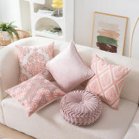 Cojín Redondo De Velours Trenzado Suave Para Decoración De Silla De Sofa Y Cama En Color Crema Cojín Decorativo De Muebles - details 8