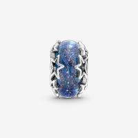 Pandora Charm Murano-Glas Momentos 'Sterne' Silber, Blau 790015 C00 - details 2