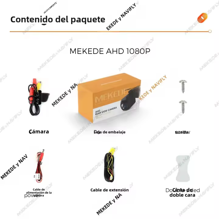 Cámara De Visión Trasera Para Coche Navifly AHD 1080P Universal Cámara De Apoyo Para Parqueo Con Visión Nocturna Y Visión AHD Color Imagen Resistente Al Agua Ángulo De Visión De 170° - 1