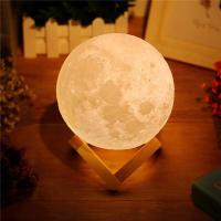 Lámpara De Noche LED De Luna Recargable 3D Impresión Con Interruptor Táctil Decoración Creativa Para Dormitorio Regalo De Cumpleaños - details 0