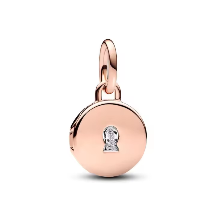Charm PANDORA 783066C01 - Oro Rosa 14K Medalla Grabable - Joyería Mujer - 1