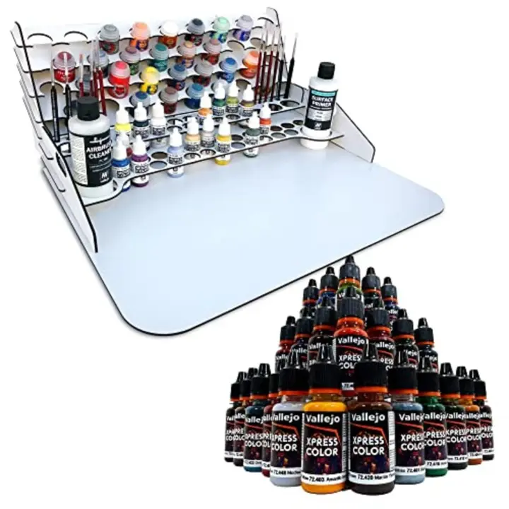 Pintura Acrilica Vallejo Xpress Color - Paint Station Silu Grande, Pack 24 Pinturas Nueva Gama Reformulada - 1