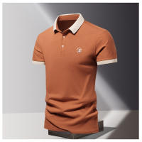 Camisa POLO Para Hombre Verano Moda Seda De Hielo Secado Rápido Manga Corta T-shirt Color Sólido Suelta Collar De Negocios Algodón Puro Top - details 9