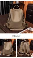 Mochila De Moda Para Mujer Gran Capacidad Múltiples Compartment Bolsa De Hombro De Cuero Suave Casual Para Viaje PU Cuero Negro Café Azul - details 17