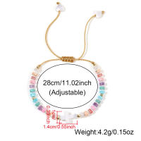 Pulsera Bohemia Para Mujer Con Concha Y Piedras Naturales De Color Pulsera De Cuerda Y Tarjeta De Pascua 1 Pieza - details 3