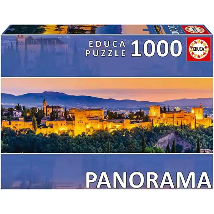Puzzle 1000 piezas imagen panorámica Alhambra de Granada educa 19576 - 1