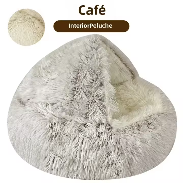 Cama De Peluche Larga Para Mascotas Gato Perro Invierno Juego De Sueño Redondo Almohadilla Cálido Casa De Arena Para Gato Pequeño Y Perro Chico - 1