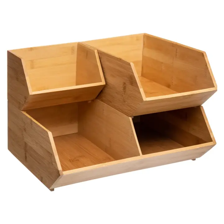 Cajas Organizadoras de Bambú Apilable Sliding, para cocinas o cualquier espacio - xocoto [Modelos a escoger] - 1