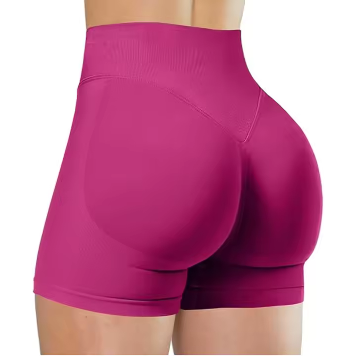 Summer High Waisted Yoga Shorts Fashionable and Sexy Running Fitness Pants Solid Color Yoga Leggings Customizable labels - 1