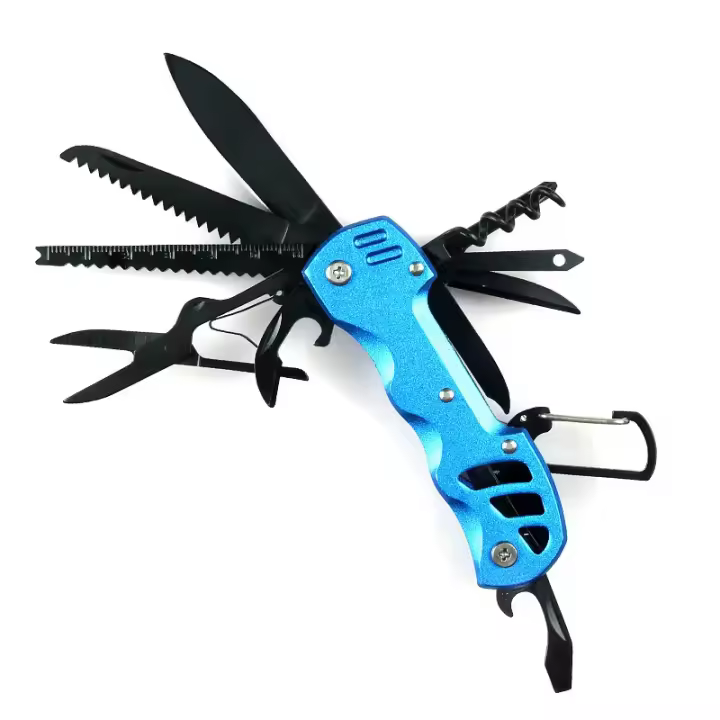Cuchillo Plegable Multifuncional De Acero Inoxidable Para Camping Y Emergencias Herramienta Combinada Portátil De Bolsillo - 1