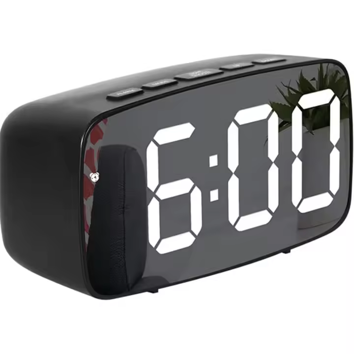 Reloj despertador LED digital with Espejo y calendar de fecha y temperaturas, Repetición, Brillo ajustable - 1