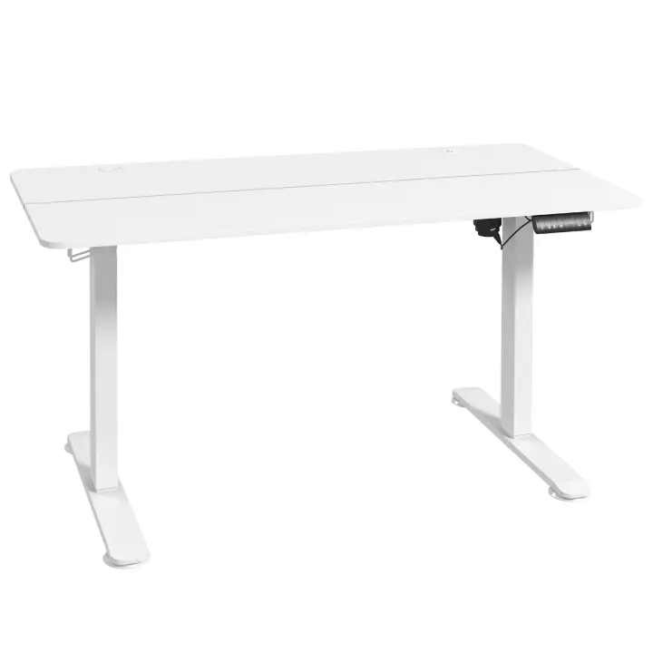 140x70cm Escorio Eléctrico para ordenador 4 Asiento ergonómico con memoria Ganchos para escritorio de pie Resistant to Los Golpes Blanco - 1