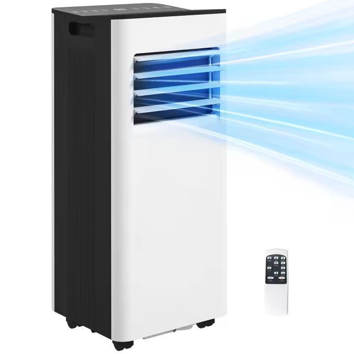 HOMCOM Aire Acondicionado Portátil 3 en 1 9000 BTU Enfriador Ventilador Deshumidificador 24,1 L/Día con Control Remoto Pantalla LED Temporizador 24h 2 Velocidades para Habitación 28m² Blanco - 1