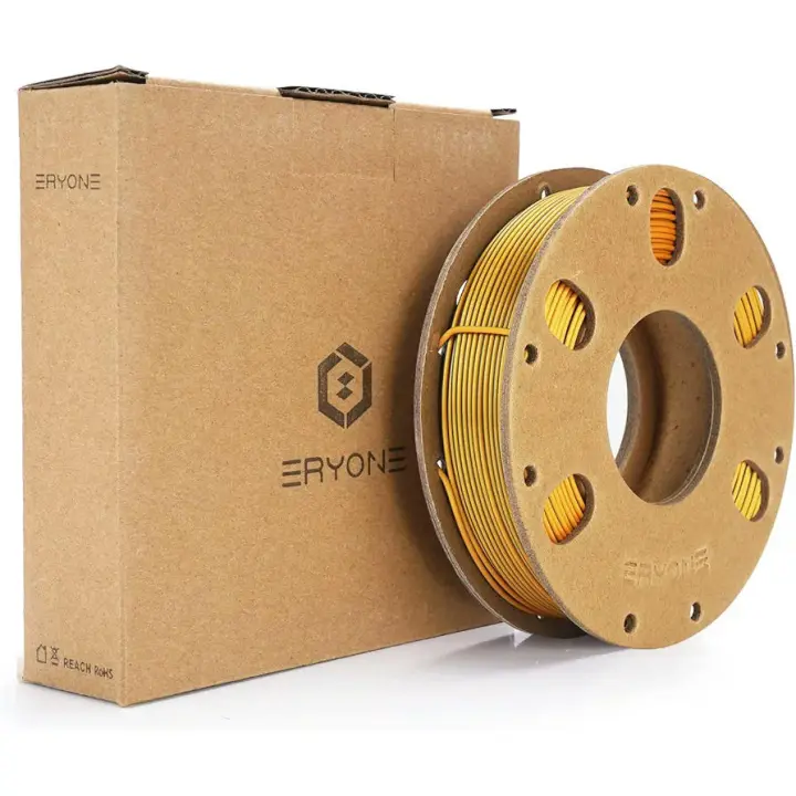 Filamento PLA 1.75mm ENISINA Silk para Impresora 3D, Acabado Brillante, Precisión Dimensional +/-0.03mm, 200g (Negro y Oro Oscuro) - 1