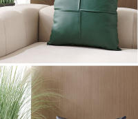 Funda de almohada moderna, sencilla y ligera de cuero sintético con costuras cruzadas, para sofá, cojín de cuero sintético para coche - details 10